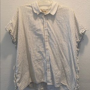 Madewell checkered ruffle blouse